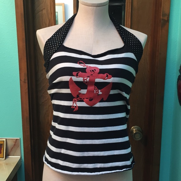 true love Tops - Cute Anchor Halter Top
